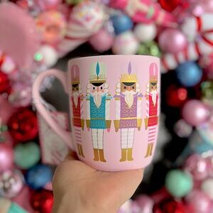 LAST ONE✨NEW💗Peppermint and Pine Soft Touch Pink Nutcracker Christmas Mug🎁